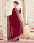 Vasthrlay Womens Scalloped Unstitched Maroon Saree