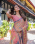Vasthrlay Handloom Cotton Turquoise Saree