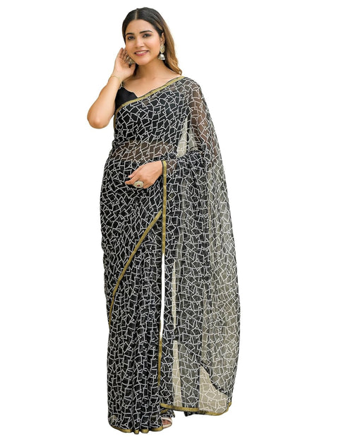 Vasthrlay Chiffon Blouse Maroon Saree