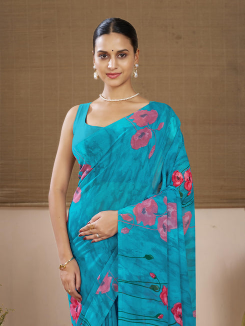 Vasthrlay Georgette Floral Saree