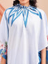 Vasthrlay Printed Kaftan Freehand SkyBlue-White Bollywood Satin Saree with Unsticted Blouse Piece