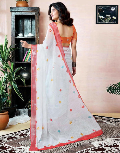 Vasthrlay Womens Printed Unstitched Dark Green Saree