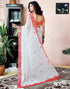 Vasthrlay Womens Printed Unstitched Dark Green Saree