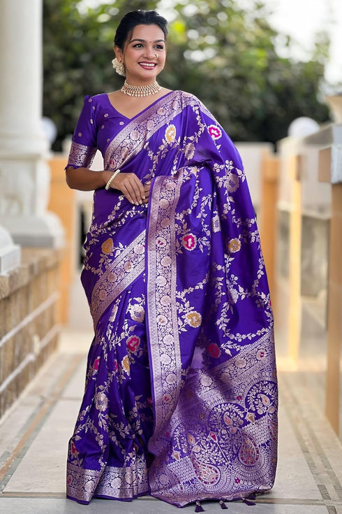 Vasthrlay Kanjivaram Blouse Purple Ethnic Wear