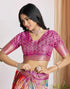 Vasthrlay Womens Printed Unstitched Beige Saree