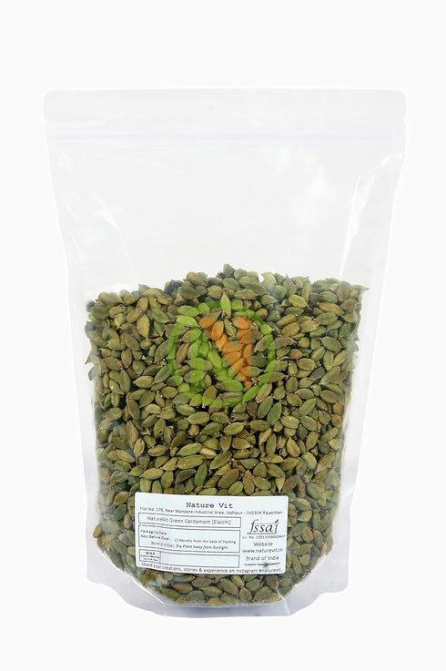 NatureVit Whole Green Cardamom Bold| Premium Kerala Elaichi