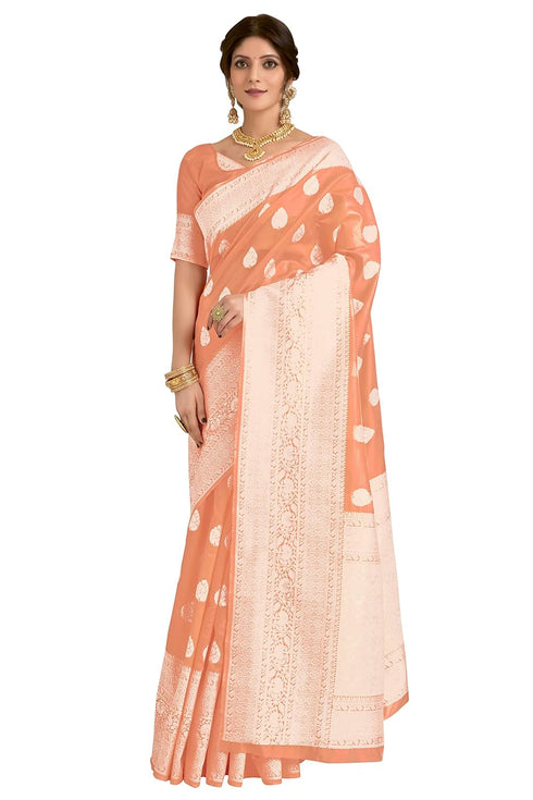 Vasthrlay Banarasi Gs Peach Ethnic Wear