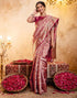 Vasthrlay Jacquard Banarasi Unstitched Mustard Saree