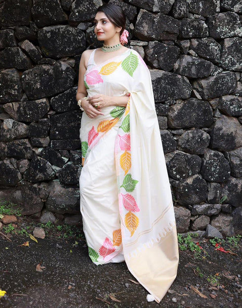 Vasthrlay Womens Jacquard Unstitched Lavender Saree