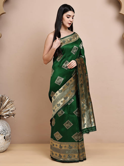 Vasthrlay Red Silk Saree