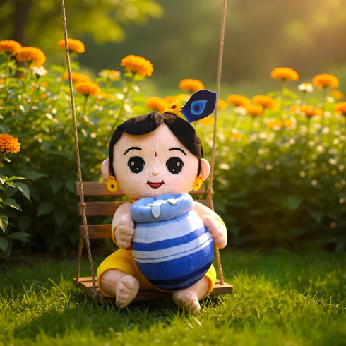 Mantra Chanting Soft Toy (25 Cm) Baby Krishna Musical Soft Plush Toy