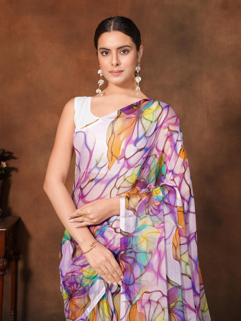 Vasthrlay Chiffon Floral Saree