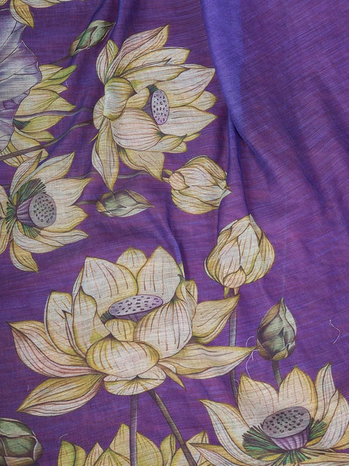 Vasthrlay Digital Printed Unstitched Pink Saree