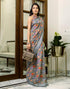 Vasthrlay Womens Cotton Unstitched Teal Saree