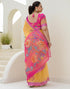 Vasthrlay Womens Printed Unstitched Orange Saree