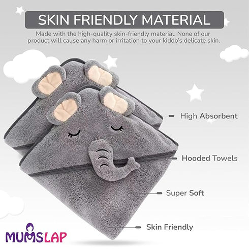 MumsLap Hooded Baby Towel Premium Soft Baby Bath Towel