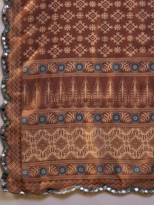 Vasthrlay Georgette Printed Blue Saree