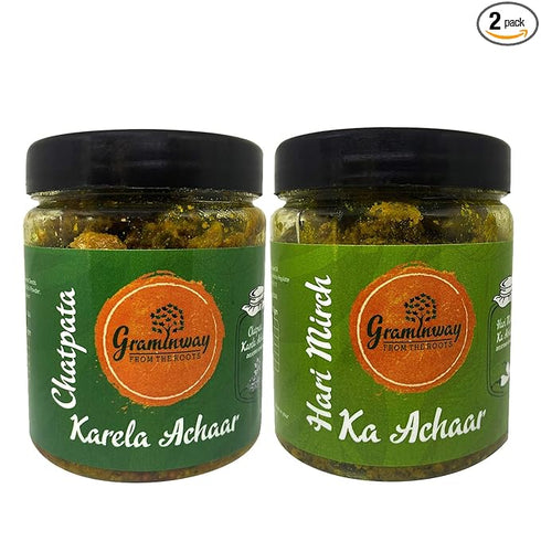 Graminway Hari Mirchi and Chatpata Karela Achar