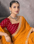 Vasthrlay Georgette Embroidery Unstitched Turmeric Yellow Saree