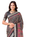 Vasthrlay Georgette Printed Black Saree With Unstitched Blouse Piece