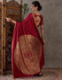 Vasthrlay Printed Tassels Unstitched Red Saree