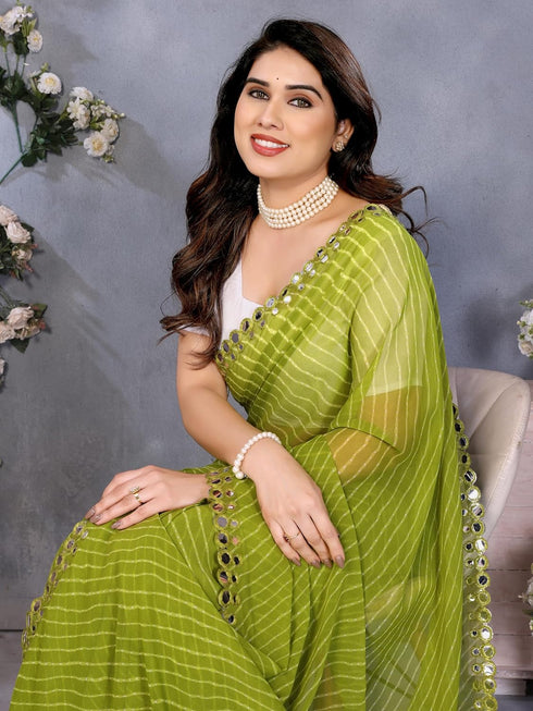 Vasthrlay Embroidered Unstitched Glass Green Parrot Ethnic Wear