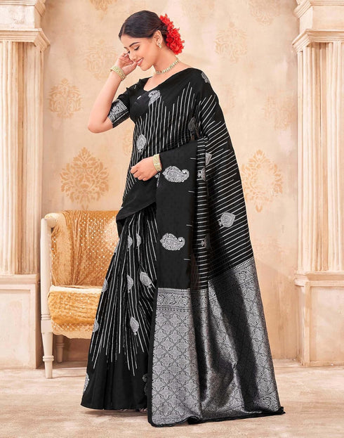Vasthrlay Kanjivaram Jacquard Unstitched Mustard Saree
