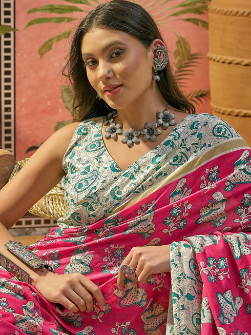 Vasthrlay Printed Yellow Saree