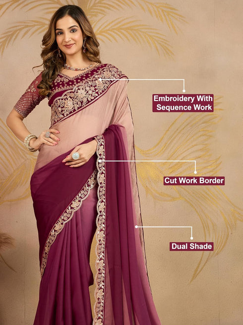 Vasthrlay Chiffon Embroidery Unstitched Turquoise Ethnic Wear