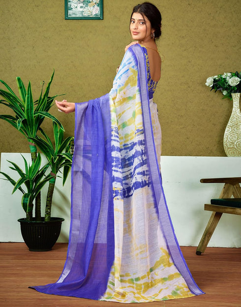 Vasthrlay Womens Cotton Printed Multicolor Saree