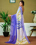 Vasthrlay Womens Cotton Printed Blue And Multicolor Saree With Unstitched Blouse Piece