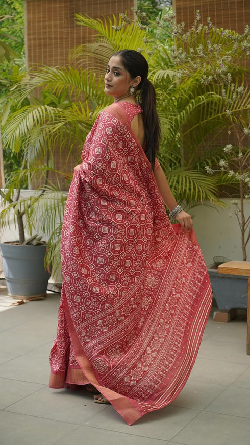 Vasthrlay Fashion Handloom Printed Dusty Ethnic Wear