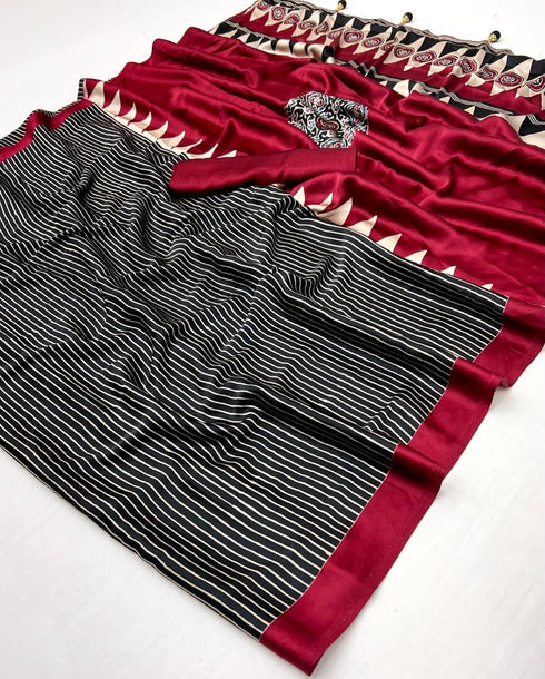 Vasthrlay Ajrakh Saree Crepe
