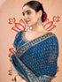 Vasthrlay Embroidery Bandhani Unstitched Rama Green Saree