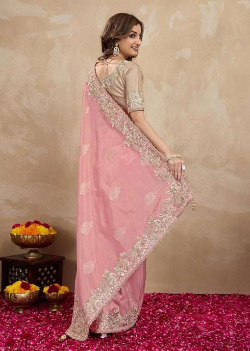 Vasthrlay Jacquard Embroidery Green Ethnic Wear