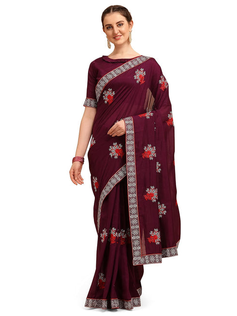 Vasthrlay Vichitra Embroidery Saree