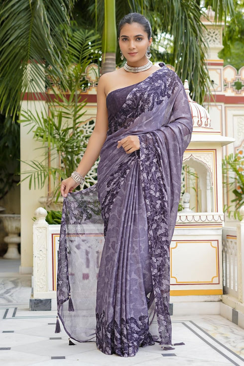 Vasthrlay Fashion Chiffon Printed Lightweight Ethnic Wear