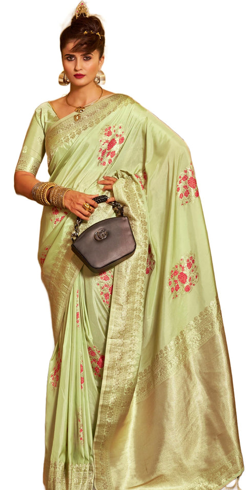 Vasthrlay Banarasi Unstitched Saree
