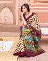 Vasthrlay Womens Abstract Unstitched Off White Saree