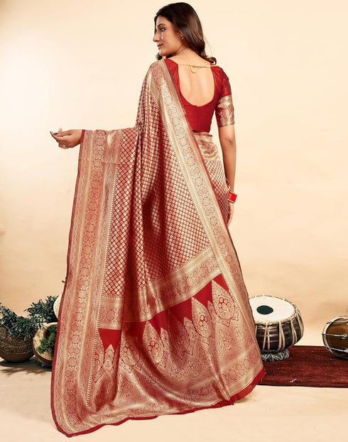 Vasthrlay Kanjivaram Banarasi Wedding Light Green Saree
