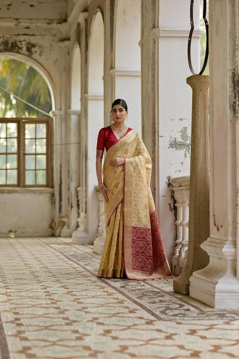 Vasthrlay Silk Saree Floral Patola Design