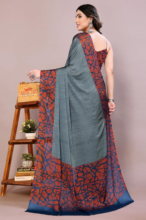 Vasthrlay Fashion Chiffon Abstrect Printed Ethnic Wear