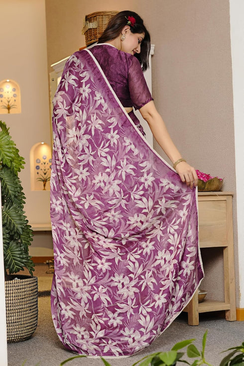 Vasthrlay Fashion Georgette Floral Printed Ethnic Wear