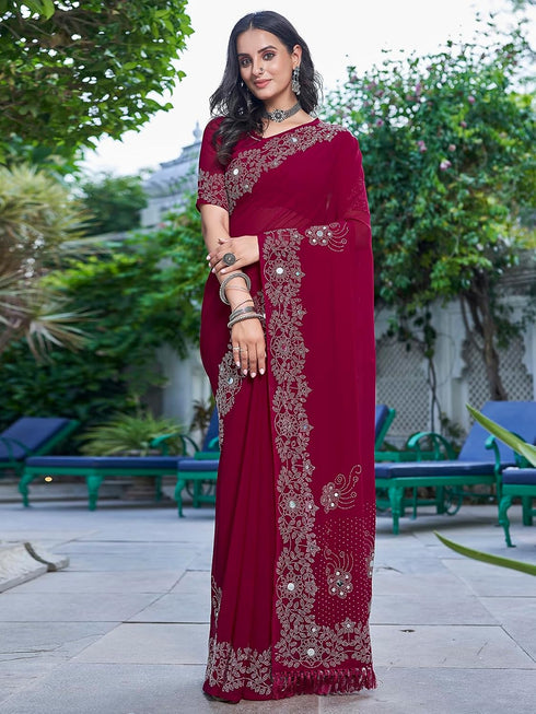 Vasthrlay Georgette Dark Saree
