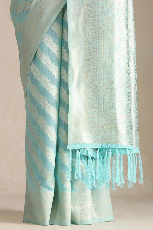 Vasthrlay Turquoise Tussar Design