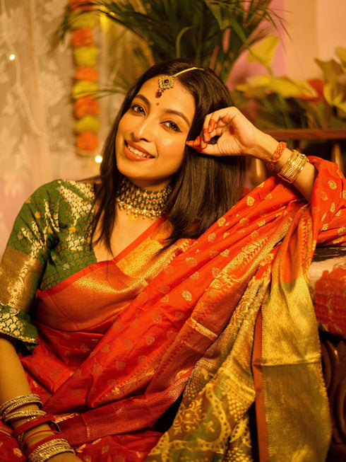 Vasthrlay Green Banarasi Saree