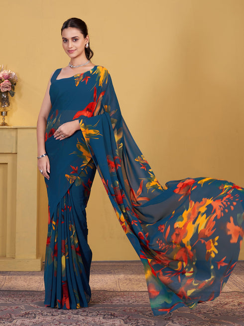 Vasthrlay Georgette Printed Saree