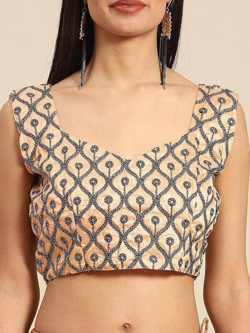 Vasthrlay Crushed Polycotton Unstitched Rust Ethnic Wear