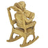 AONA Brass Statue Hindu Art Ganesha Seated on a Rocking Chair Reading a Book, 7 Inches