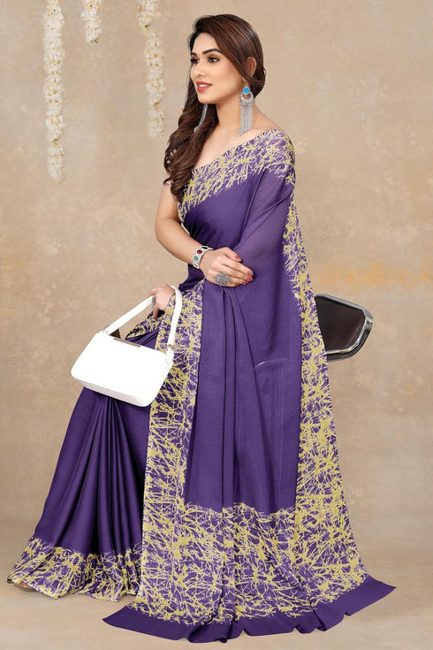 Vasthrlay Fashion Chiffon Abstrect Printed Ethnic Wear